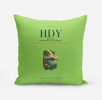Thumbnail for Hat Yai International Airport (HDY) design on light green pillow