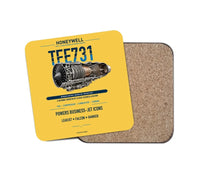 Thumbnail for TFE731 design on yellow 1 piece coaster