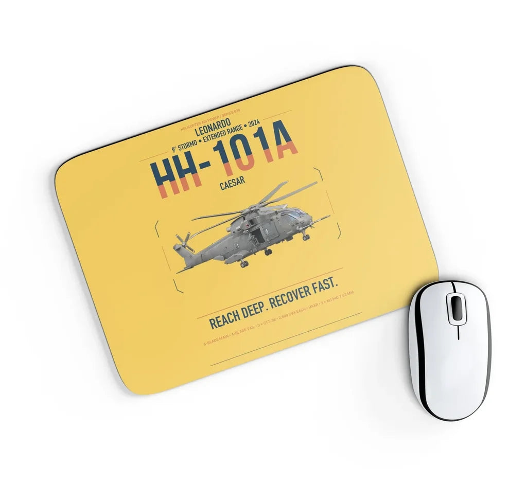 Leonardo HH-101A Caesar design on yellow rectangle mouse pad