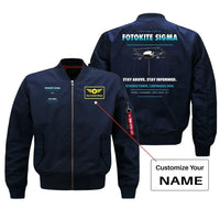 Thumbnail for Fotokite Sigma design on blue bomber with custom name badge