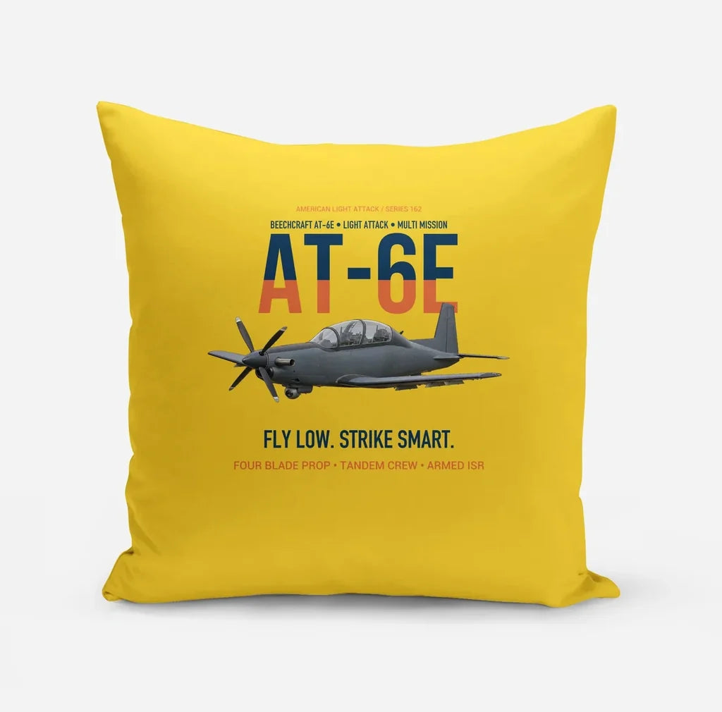 AT-6E Wolverine Light Attack design on yellow pillow