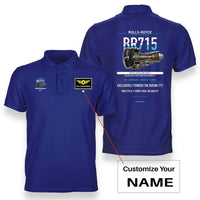 Thumbnail for BR715 design on blue polo with custom name badge