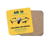 Thumbnail for DJI Air 3S design on yellow 1 piece coaster