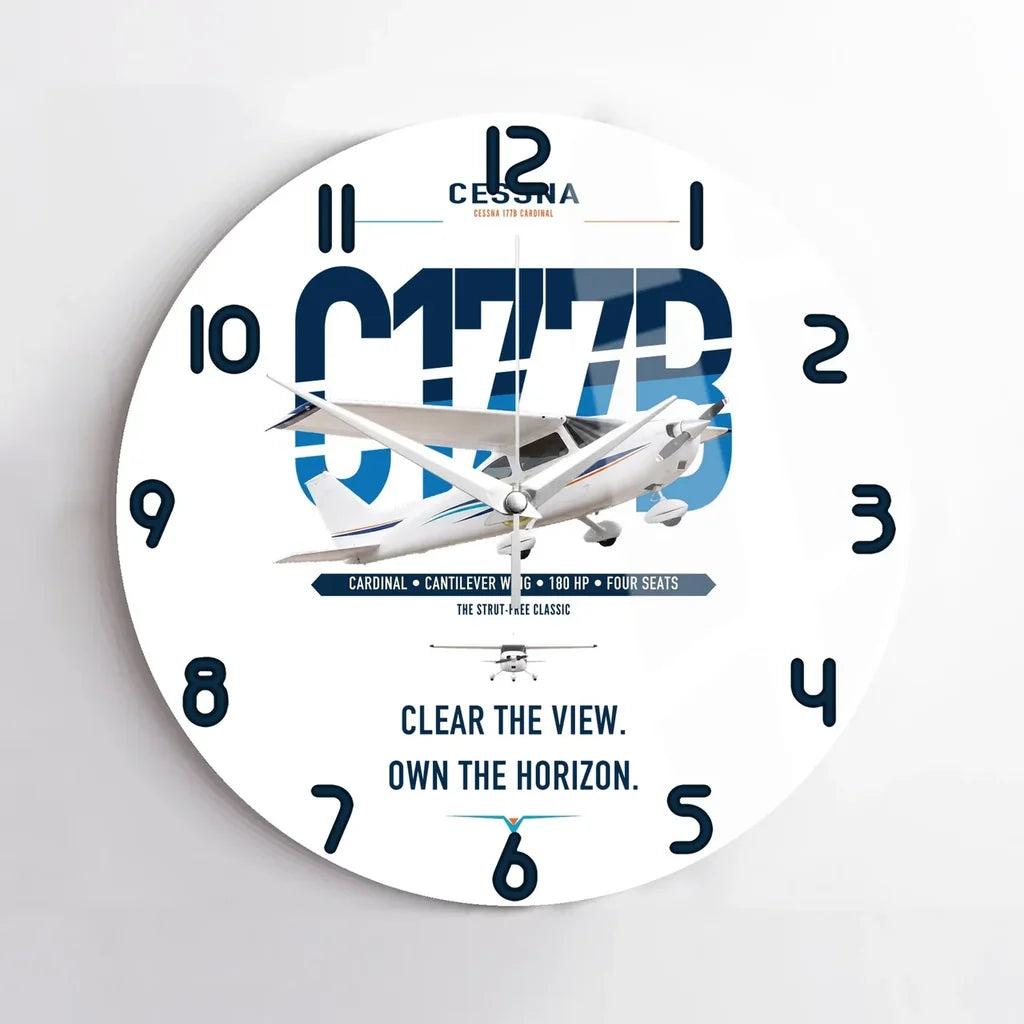 Cessna 177B Cardinal design on white no frame wall clock