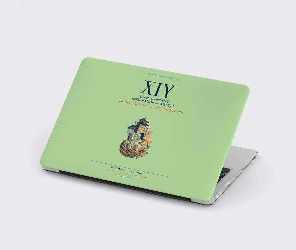 Xi'an Xianyang International Airport (XIY) design on light green MacBook case