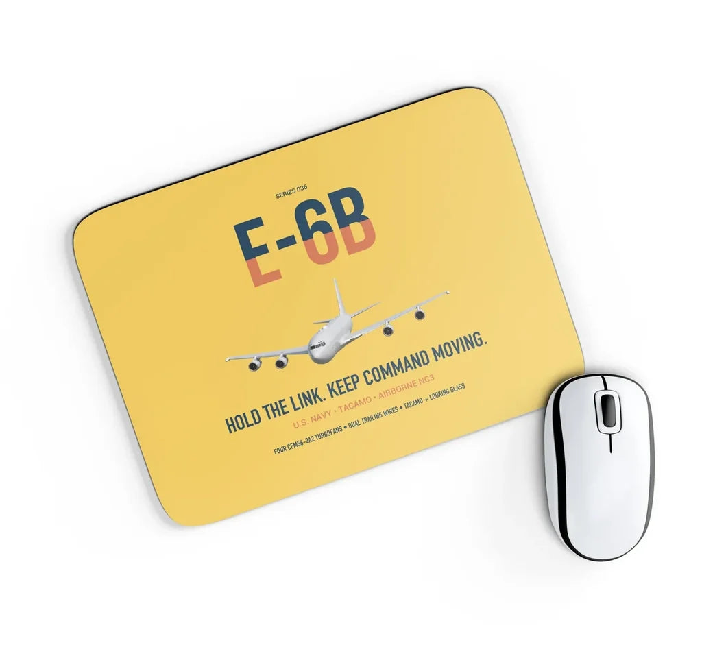 E-6B Mercury design on yellow rectangle mouse pad