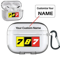 Thumbnail for Flat Colourful 787 AirPods Pro transparent case - With Buckle +Name