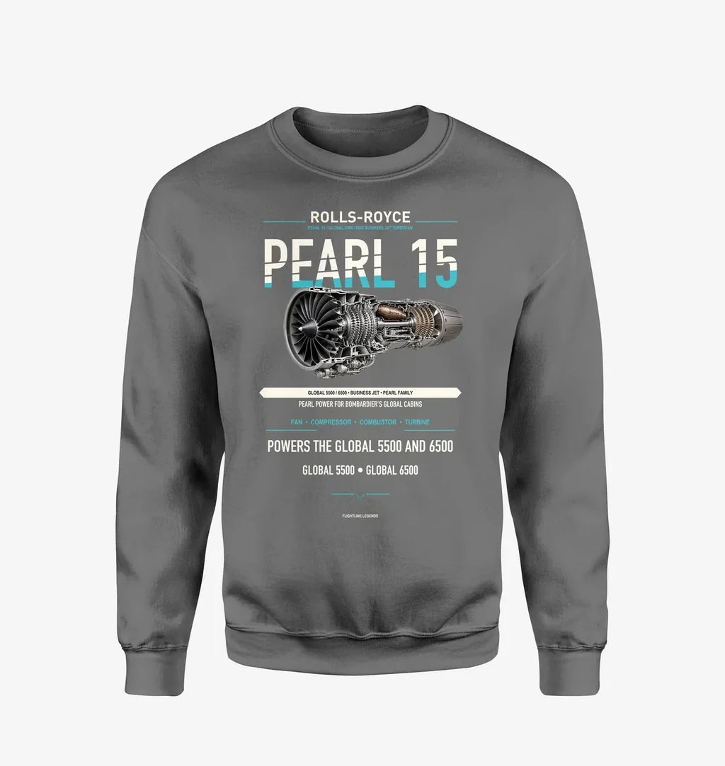 PEARL 15 design on gray sweatshirt