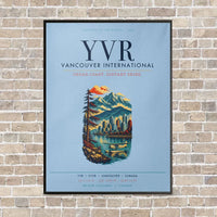 Thumbnail for Vancouver International Airport YVR vertical canvas print - framed - light blue background