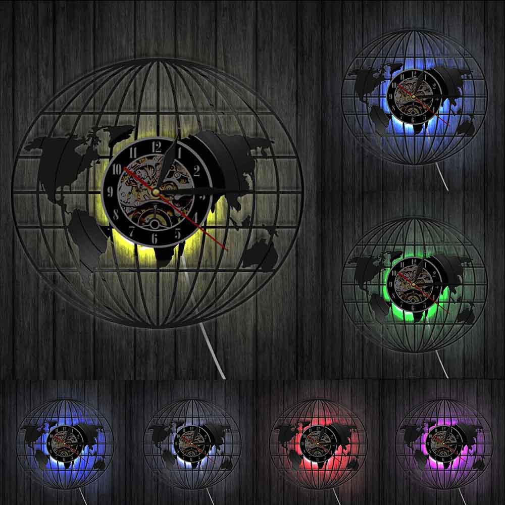 World Map Vinyl Record Wall Clock - view 4