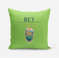 Thumbnail for Beirut Rafic Hariri International Airport (BEY) design on light green pillow