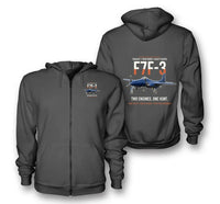 Thumbnail for F7F-3 TIGERCAT design on dark gray zipped hoodie