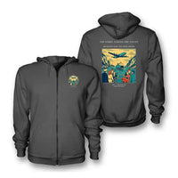 Thumbnail for VINTAGE G4478 - The Ferry Across The Strait - Premium Zipped Hoodie design on darkgray