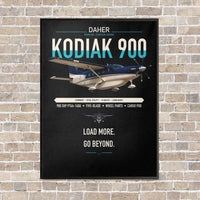 Thumbnail for Daher Kodiak 900 vertical canvas print - framed - black background