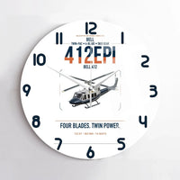 Thumbnail for Bell 412EPI design on white no frame wall clock