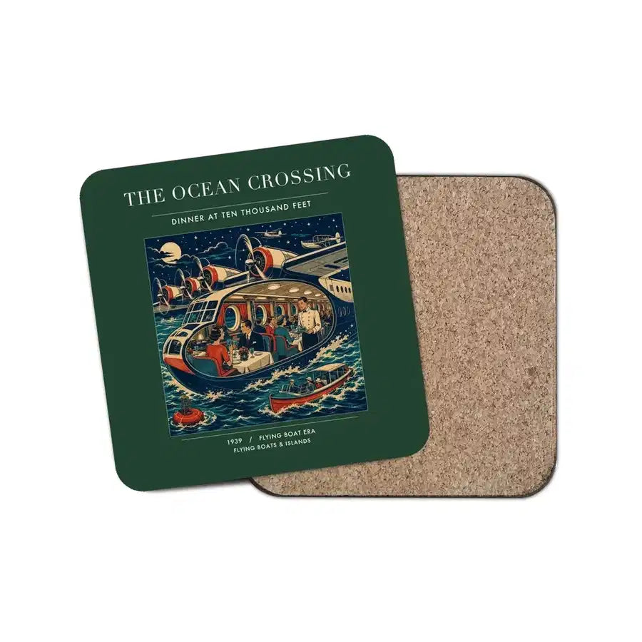The Ocean Crossing - Designed Coasters design on dark green 1-piece