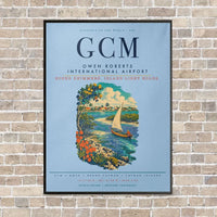 Thumbnail for Owen Roberts International Airport GCM vertical canvas print - framed - light blue background