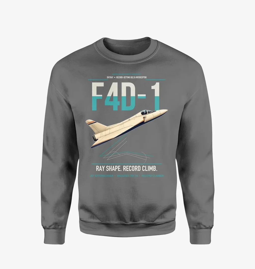 F4D-1 Skyray design on gray sweatshirt