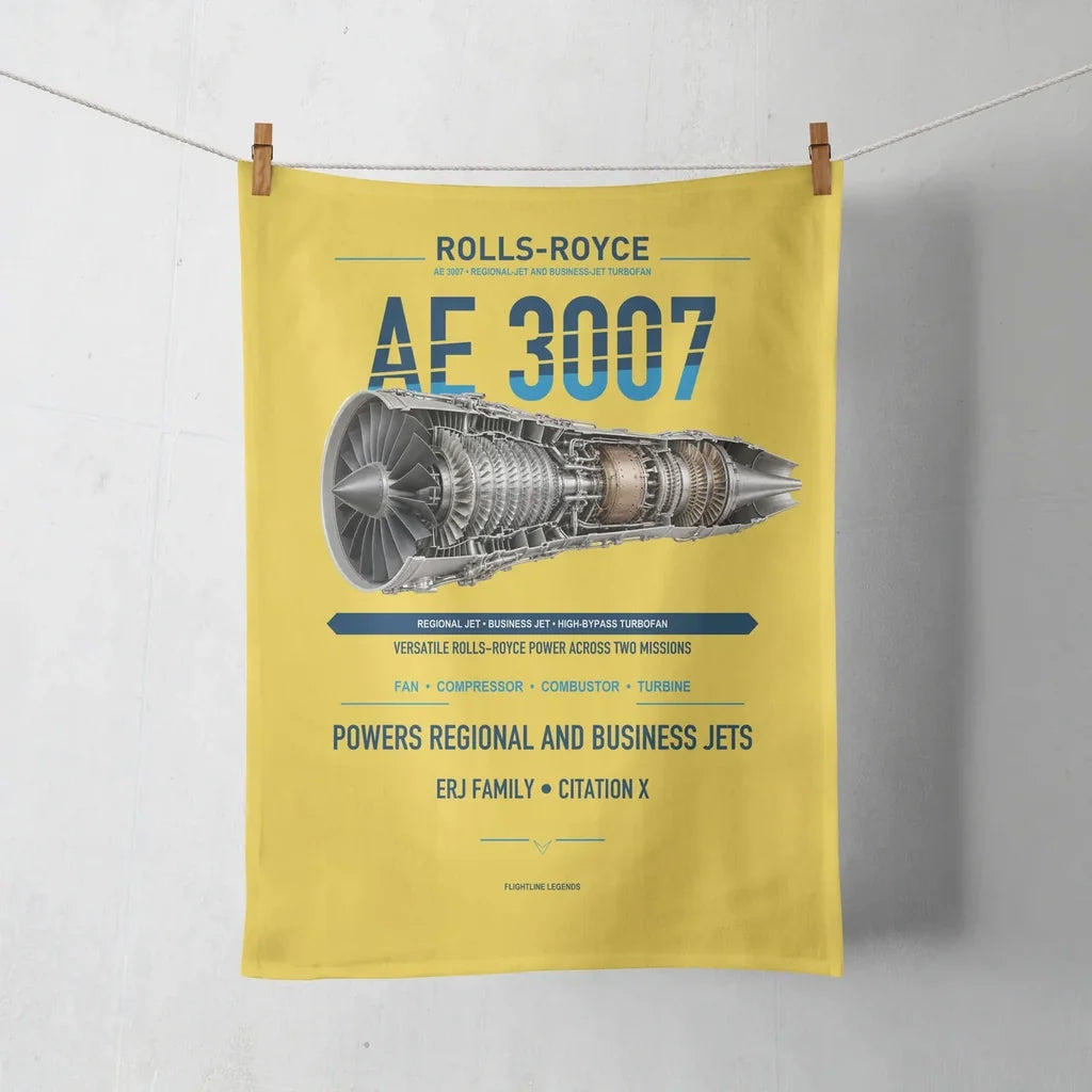 AE 3007 design on yellow towel