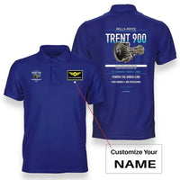 Thumbnail for TRENT 900 design on blue polo with custom name badge
