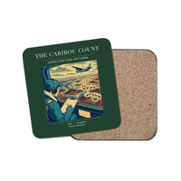 Thumbnail for The Caribou Count - Designed Coasters design on dark green 1-piece