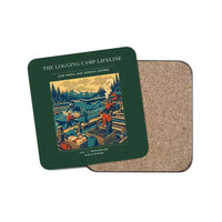 Thumbnail for The Logging Camp Lifeline - Designed Coasters design on dark green 1-piece