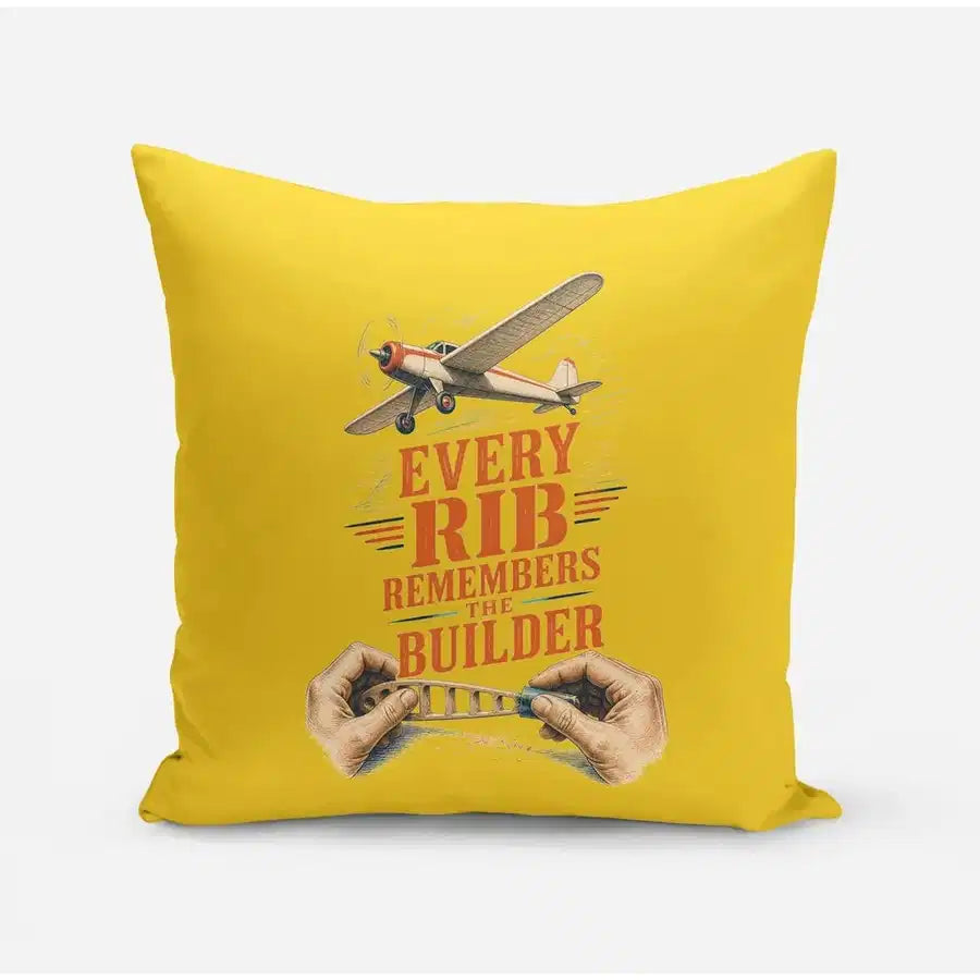 Every Rib Remembers The Builder design on yellow pillow