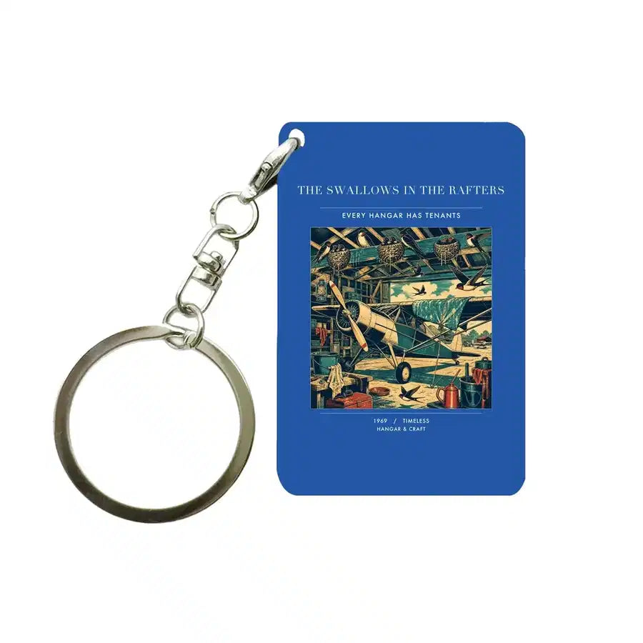 VINTAGE G4269 - The Swallows In The Rafters - Designed Key Chain design on blue