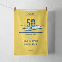 Thumbnail for Fokker 50 design on yellow towel