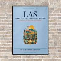 Thumbnail for Harry Reid International Airport Las Vegas LAS vertical canvas print - framed - light blue background