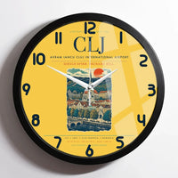 Thumbnail for Avram Iancu Cluj International Airport CLJ Wall-Clock Framed - Yellow