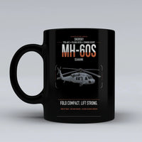 Thumbnail for Sikorsky MH-60S Seahawk design on black ceramic mug, double-side print