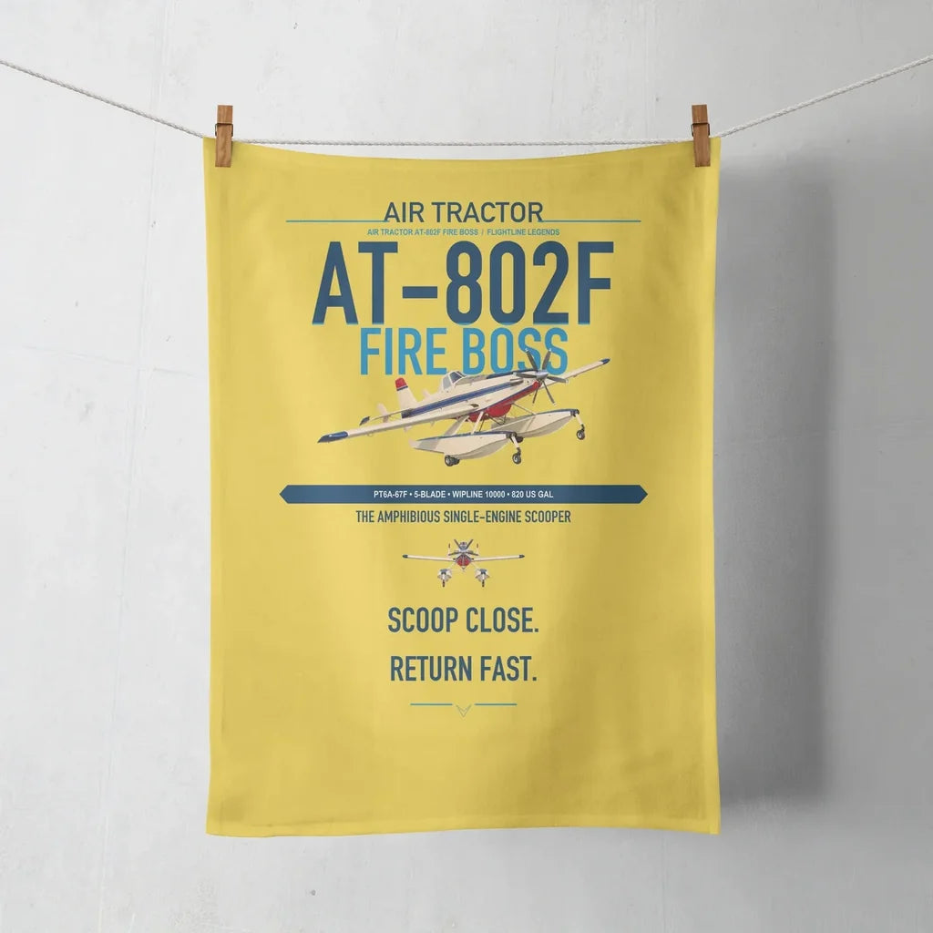 Air Tractor AT-802F Fire Boss design on yellow towel