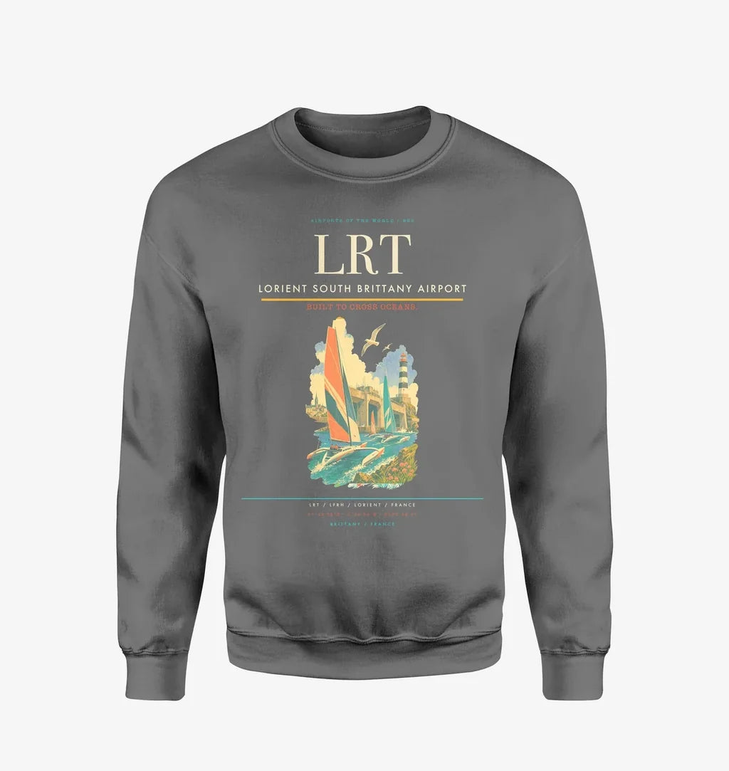 Lorient South Brittany Airport (LRT) design on gray sweatshirt