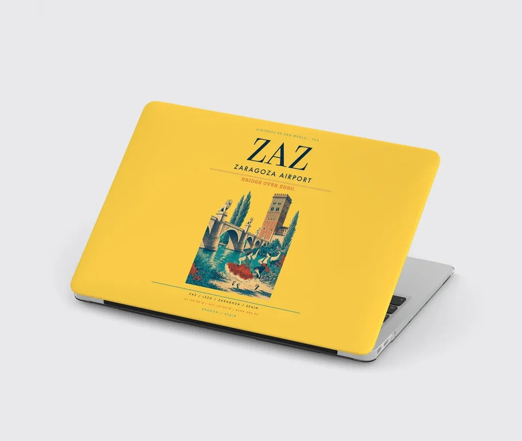 Zaragoza Airport (ZAZ) design on yellow MacBook case