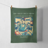 Thumbnail for VINTAGE G4292 - The Great Circle Proof - Designed Towels design on darkgreen