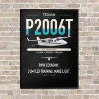 Thumbnail for Tecnam P2006T vertical canvas print - framed - black background