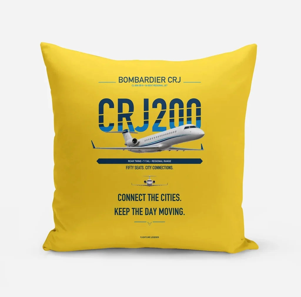 Bombardier CRJ200 design on yellow pillow