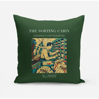 Thumbnail for VINTAGE G4155 - The Sorting Cabin - Designed Pillows design on darkgreen