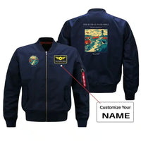 Thumbnail for VINTAGE G4461 - The Runway Foam Drill - Bomber Jacket design on blue+name
