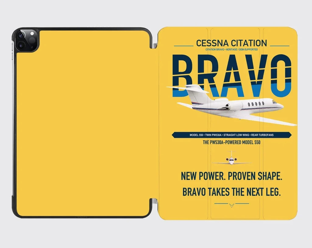 Cessna Citation Bravo design on yellow ipad tablet case