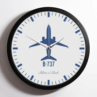 Thumbnail for Boeing 737 aviation design on premium wood and metal wall clock.