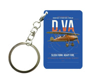 Thumbnail for Albatros D.Va design on blue designed key chain, double-side print