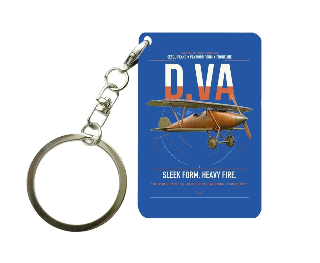 Albatros D.Va design on blue designed key chain, double-side print