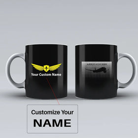 Airbus A350XWB & Dots Ceramic White Mugs