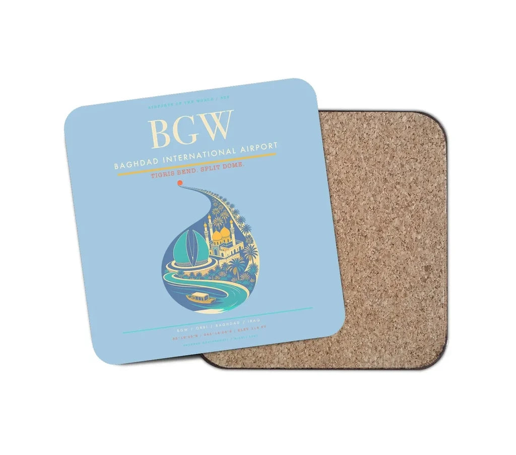 Baghdad International Airport BGW Coaster 1-Piece - Light Blue
