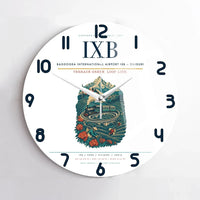 Thumbnail for Bagdogra International Airport (IXB) design on white no frame wall clock