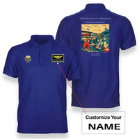 Thumbnail for VINTAGE G4487 - The Vintage Fly-In Breakfast - Double-Side Polo T-Shirt design on blue+name