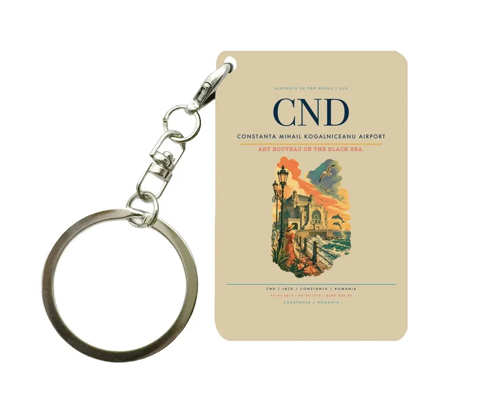 Constanta Mihail Kogalniceanu Airport (CND) design on beige key chain