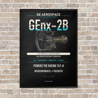 Thumbnail for GEnx-2B vertical canvas print - framed - black background